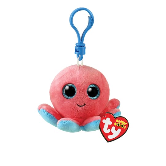Ty Beanie Boos&#x2122; Sheldon Coral and Blue Octopus, Clip